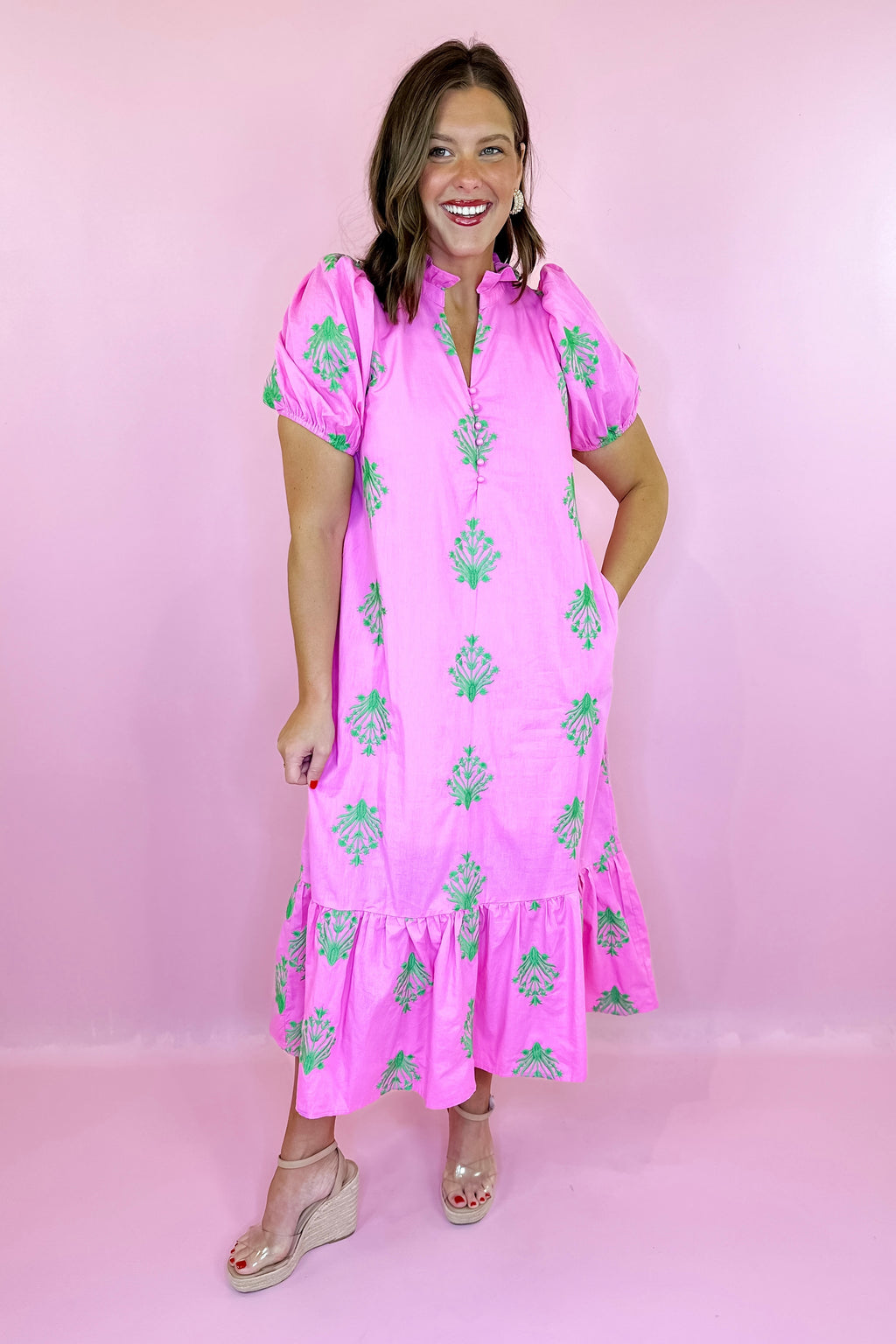 A Bright Outlook Floral Midi Dress