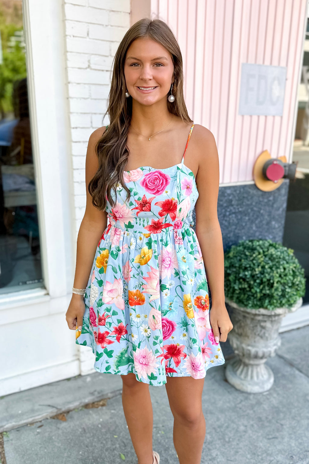 Blooming Bright Floral Mini Dress