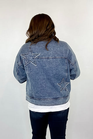 Curvey Slow Your Role Denim Jacket