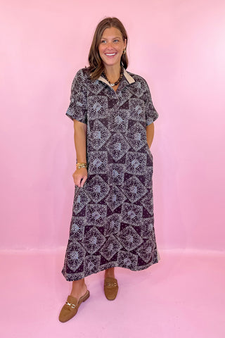 Steady Feelings Floral Midi Dress - Brown