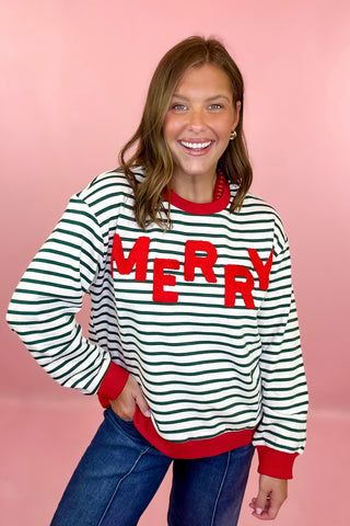 Merry Striped Pullover - Green