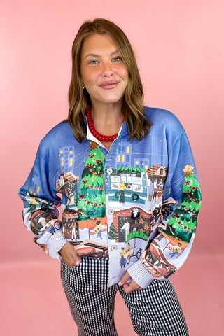 Queen Of Sparkles: Multi Christmas Market Button Up Cardigan
