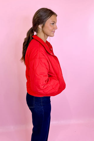 Quilted Barn Jacket - Red