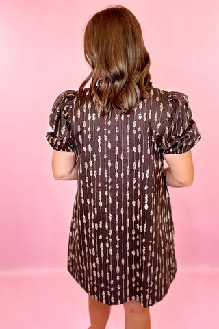 Fall Foliage Floral Mini Dress - Brown