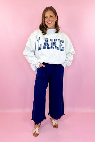 Chill Day Linen Wide Leg Pant - Navy