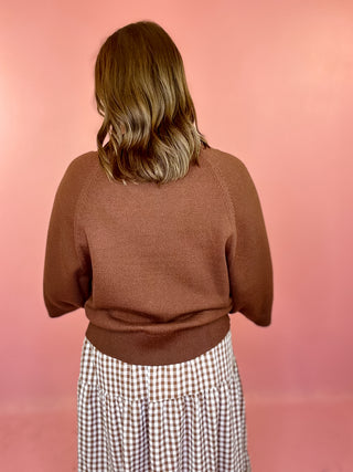 Keeping Cozy Drop Shoulder Sweater - Brown