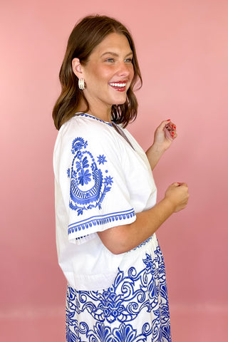 Across The Way Embroidered Top - Off White