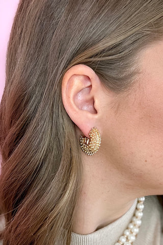 Gold Dotted Hoops