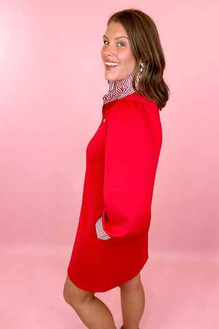 Love Letter Chic Shift Dress - Red