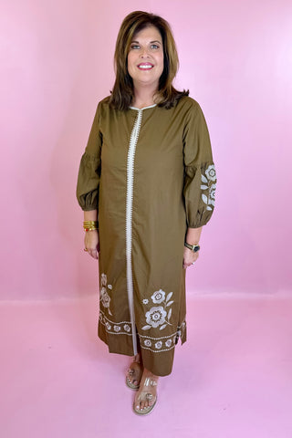 Victoria Dunn: Sienna Midi Dress - Rustic Petal