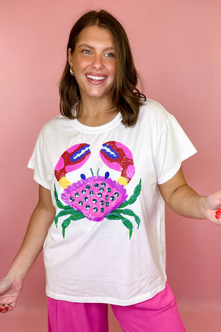 Queen Of Sparkles: Multi Rainbow Crab Tee