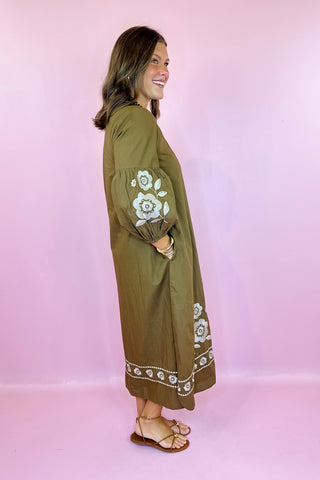 Victoria Dunn: Sienna Midi Dress - Rustic Petal