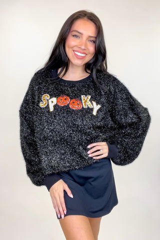 Spooky Sequin Embroidered Top