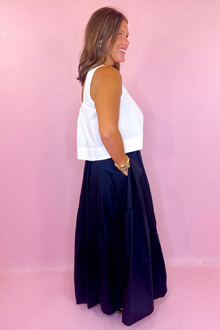 Feeling Ambitious Asymmetrical Maxi Skirt - Black
