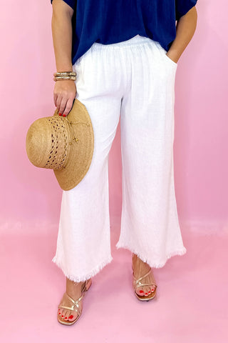 Chill Day Linen Wide Leg Pant - Oatmeal