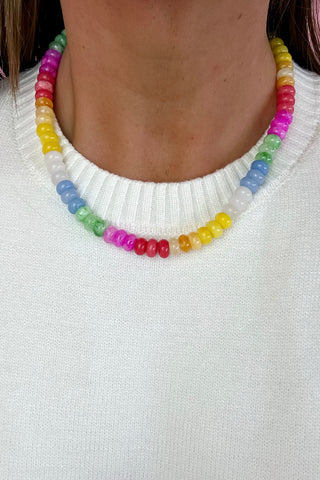 Beaded Multi Color Semi Stone Necklace
