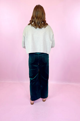 Wide Leg Corduroy Pant - Hunter Green