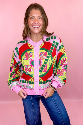 Queen Of Sparkles: Multi Mahjong Button Up Cardigan