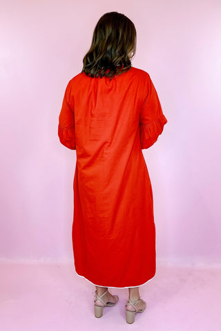 Victoria Dunn: Esme Midi Dress - Scarlet Petals