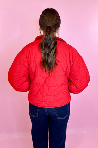 Quilted Barn Jacket - Red