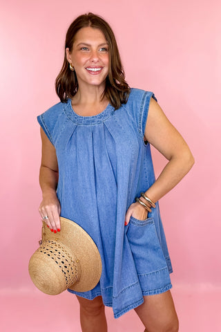 Summer Days Sleeveless Denim Dress