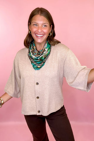 Staying In Style Button Front Cardigan - Oatmeal