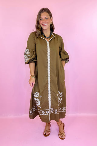 Victoria Dunn: Sienna Midi Dress - Rustic Petal