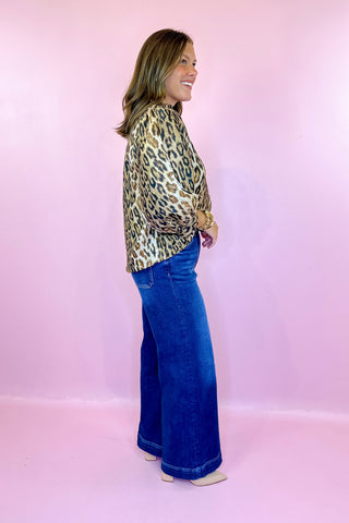 Margot Wide Leg Pintuck Denim Pants - Dark Wash