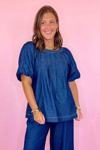There She Is Denim Top - Indigo