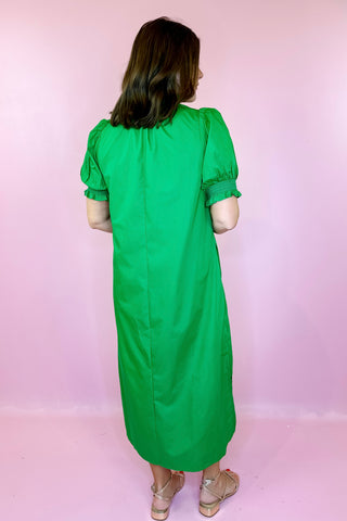 Put Together Perfectly Floral Hem Midi Dress - Green