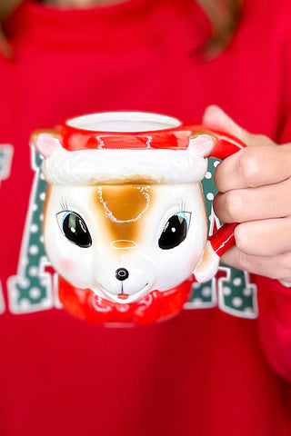Reindeer Holiday Mug - Red