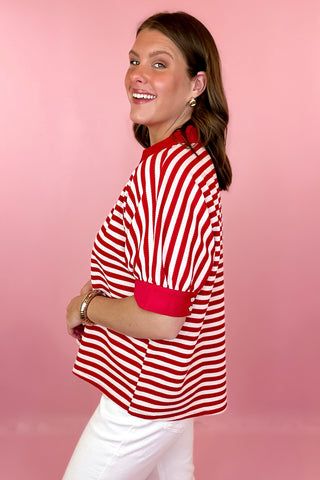 Just Hanging Out Striped Top - Red