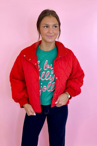 Quilted Barn Jacket - Red