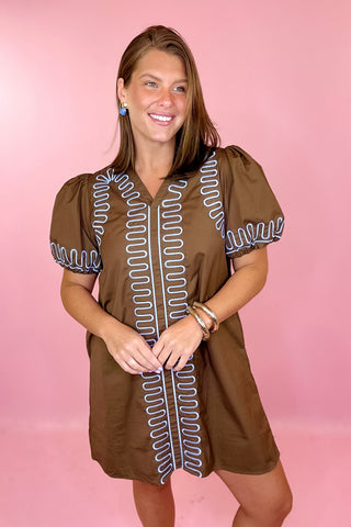 Everything I Imagined Mini Dress- Brown