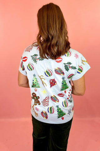 Queen Of Sparkles: Blue Christmas Icons Tee