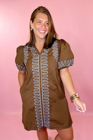 Everything I Imagined Mini Dress- Brown