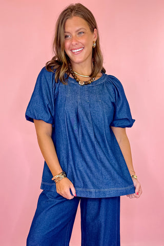 There She Is Denim Top - Indigo