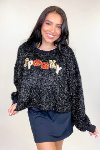 Spooky Sequin Embroidered Top