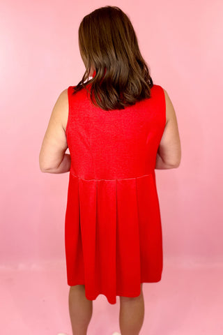 Day Dreaming Zip Front Mini Dress - Red