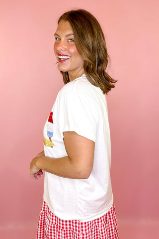 Queen Of Sparkles: White USA Icon Tee