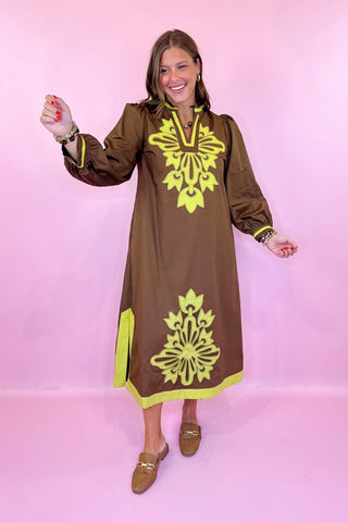 Bound To Be Midi Dress - Brown