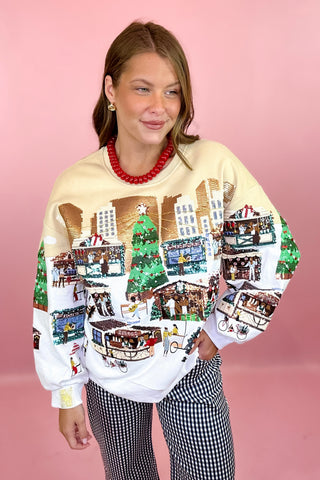 Queen Of Sparkles: Multi Christmas Market Sweatshirt