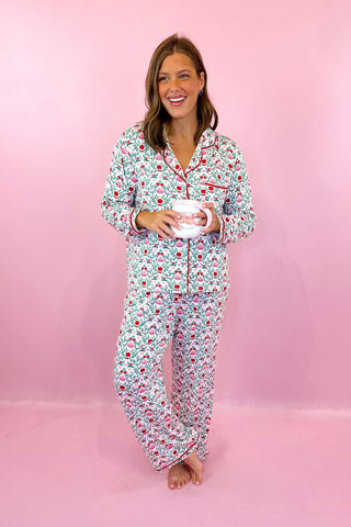 Mary Square: Charlotte Trimmed With Joy Pajama Set