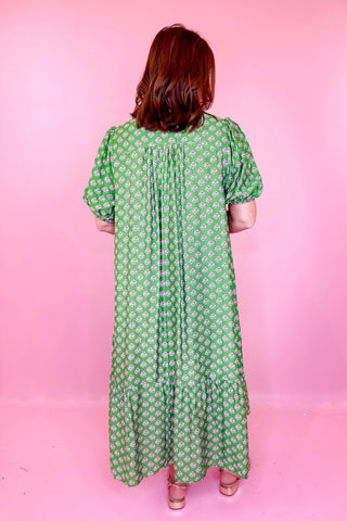 On The Daily Floral Midi Dress- Green