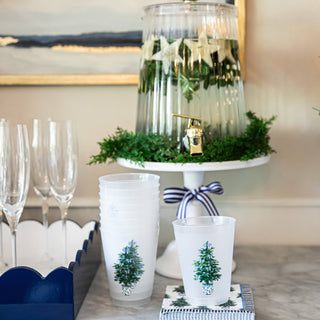 Blue Bows Christmas Tree Shatterproof Cups