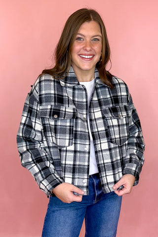 Point Taken Plaid Cropped Jacket