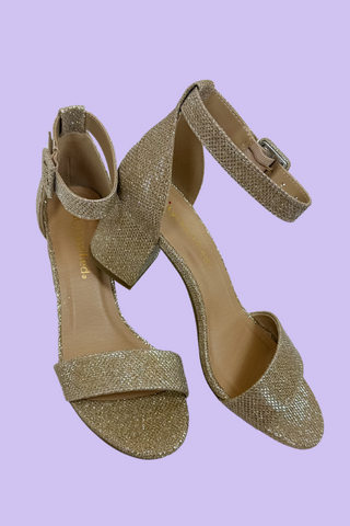 Take My Lead Heel In Gold Shimmer