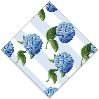 Hydrangeas Stripe Paper Cocktail Napkins