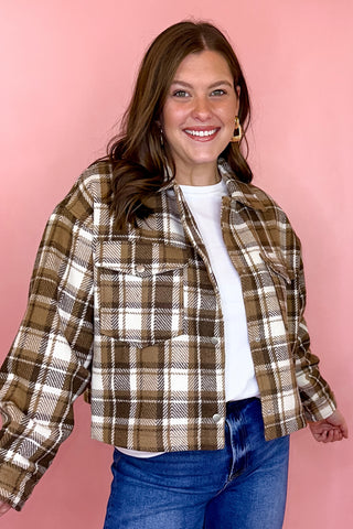 Point Taken Plaid Cropped Jacket