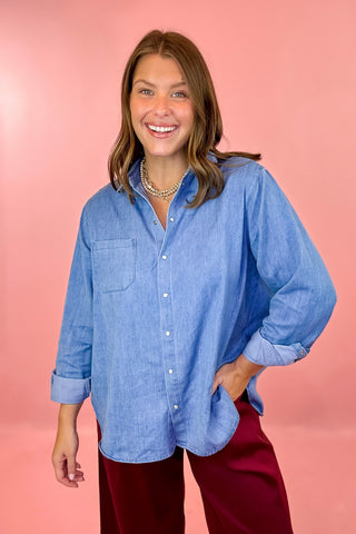 Through Every Change Chambray Denim Top - Denim
